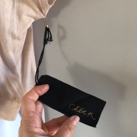 NEW Chloe K Unique Shear Pale Pink Tunic Top Cropped Front Mixed Media Size M - Picture 12 of 15